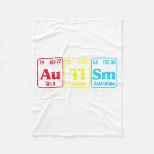 Autismus-Bewusstsein Periodensystem ASD Chemie Män Fleecedecke