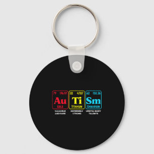 Autismus-Bewusstsein Periodensystem ASD Chemie Män Schlüsselanhänger
