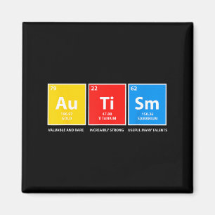 Autismus-Bewusstsein Periodensystem asd Frauen Män Magnet