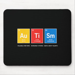 Autismus-Bewusstsein Periodensystem ASD Frauen Män Mousepad