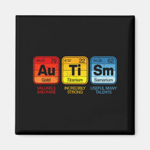 Autismus-Bewusstsein Periodensystem Elemente Fraue Magnet