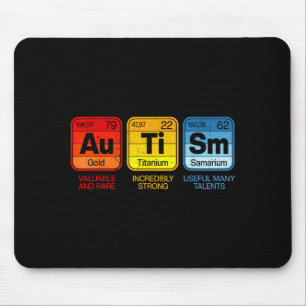 Autismus-Bewusstsein Periodensystem Elemente Fraue Mousepad