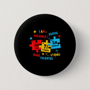 Autismus-Bewusstsein Periodensystem Elemente Lusti Button