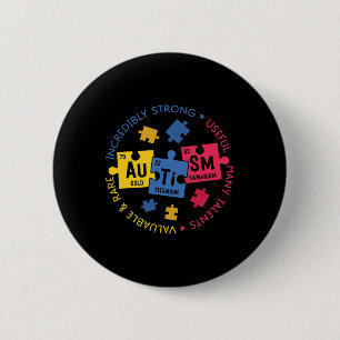 Autismus Bewusstsein Periodischer Puzzle Wissensch Button