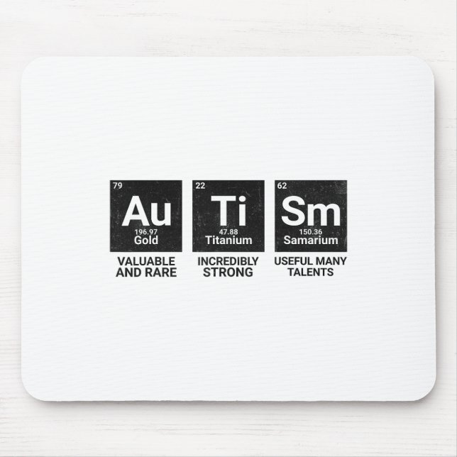 Autismus Bewusstsein Periodischer Tabelle Autismus Mousepad (Vorne)