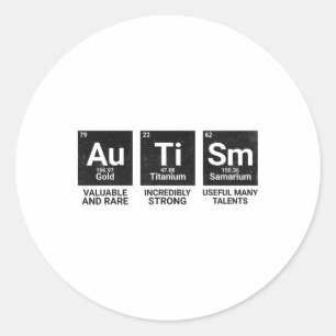 Autismus Bewusstsein Periodischer Tabelle Autismus Runder Aufkleber