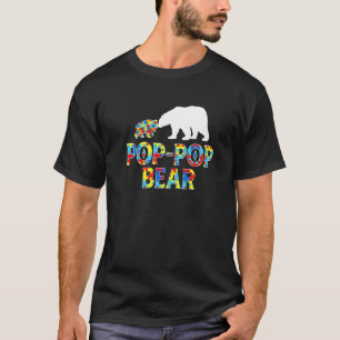 Autismus-Bewusstsein Pop Pop Bär Unterstütze Autis T-Shirt