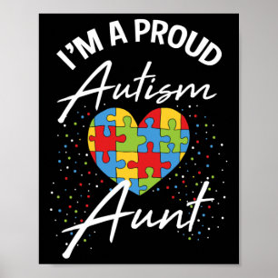 Autismus Bewusstsein Proud Tante Puzzle Herz Cool Poster