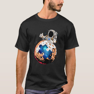 Autismus Bewusstsein Puzzle Autismus Astronaut im T-Shirt