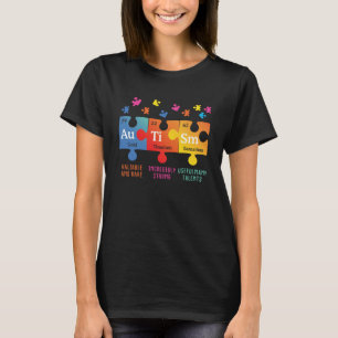 Autismus Bewusstsein Puzzle Chemieelemente T-Shirt