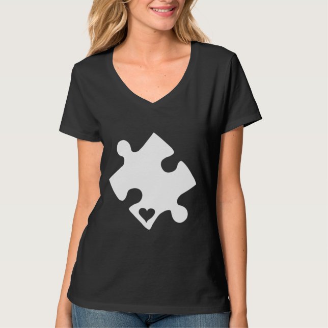 Autismus Bewusstsein Puzzle Herzstück Artikel T-Shirt (Vorderseite)