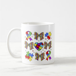 Autismus Bewusstsein Puzzle Piece Coquette Bow Kaffeetasse