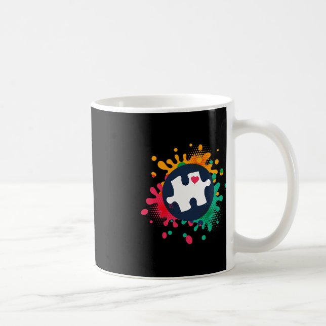 Autismus Bewusstsein Puzzle Piece Liebe Autistisch Kaffeetasse (Rechts)