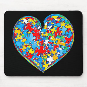 Autismus Bewusstsein Puzzle Piece Liebe Herz Valen Mousepad