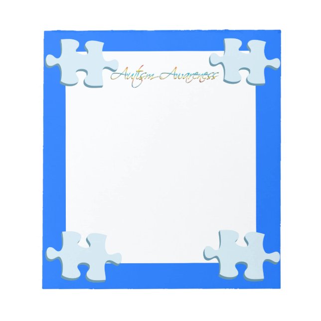 Autismus Bewusstsein Puzzle Piece Notepad Notizblock (Vorderseite)