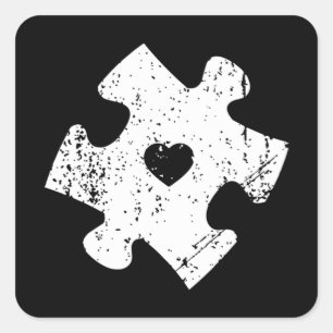 Autismus Bewusstsein Puzzle Piece Pocket Shirt Aut Quadratischer Aufkleber