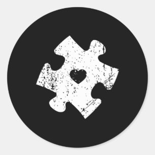 Autismus Bewusstsein Puzzle Piece Pocket Shirt Aut Runder Aufkleber