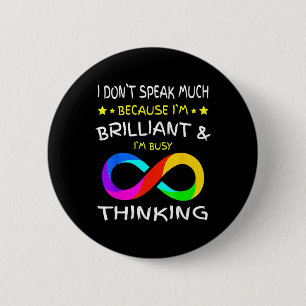 Autismus Bewusstsein Puzzle Piece Rainbow Infinity Button