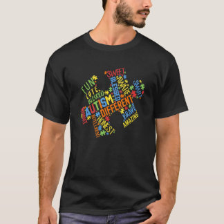 Autismus Bewusstsein Puzzle Piece Worte Autistisch T-Shirt