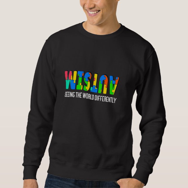 Autismus Bewusstsein Puzzle sehen die Welt anders Sweatshirt (Vorderseite)