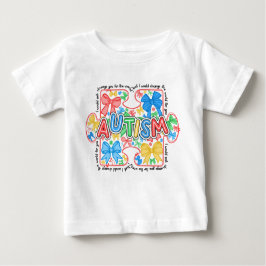 Autismus Bewusstsein Puzzle Stück mit Coquette Bow Baby T-shirt