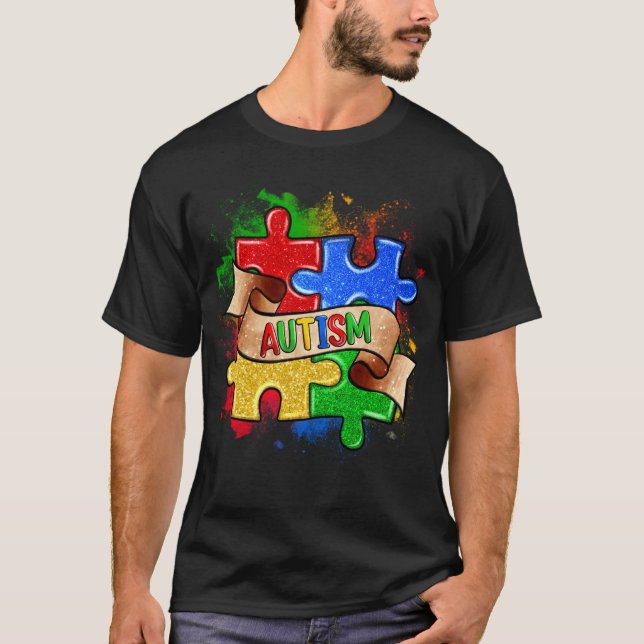 Autismus Bewusstsein Puzzle T - Shirt (Vorderseite)
