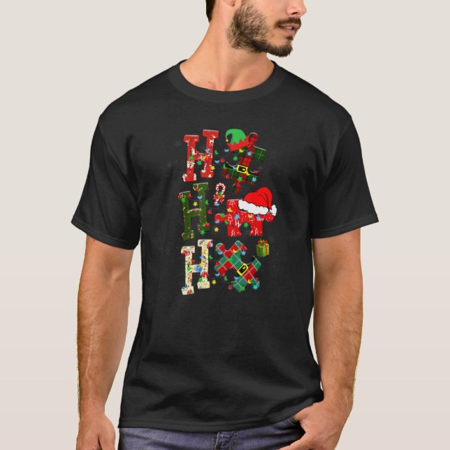 Autismus Bewusstsein Puzzle Weihnachten Hospho Aut T-Shirt (Vorderseite)