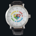 Autismus Bewusstsein Puzzles Liebe Hoffnung Vater  Armbanduhr<br><div class="desc">Perfektes Autismus Vater Design mit bunten Rätsel und das Sprichwort Teach Liebe Inspirierte und Hoffnung in leuchtend kühnen Farben. Perfektes Geschenk für Väter,  die Autismus Bewusstsein unterstützen</div>
