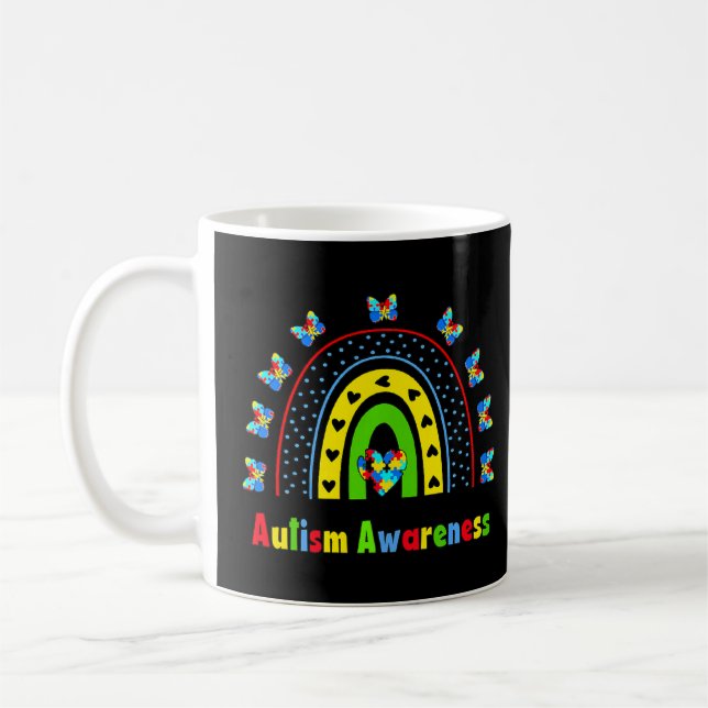 Autismus Bewusstsein Rainbows Autismus Bewusstsein Kaffeetasse (Links)