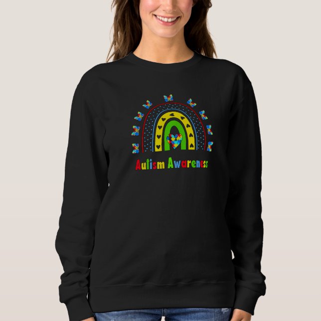 Autismus Bewusstsein Rainbows Autismus Bewusstsein Sweatshirt (Vorderseite)