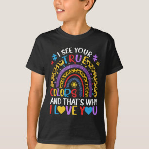 Autismus-Bewusstsein Regenbogen Ich sehe deine wah T-Shirt