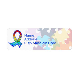 Autismus Bewusstsein Regenbogen Puzzle Ribbon