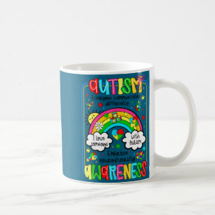 Autismus-Bewusstsein Regenbogen umfasst Neurodiver Kaffeetasse