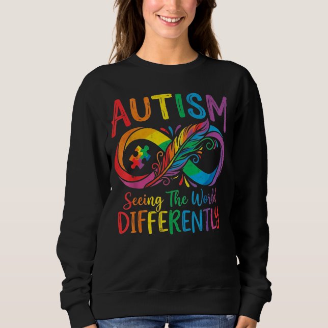 Autismus-Bewusstsein Regenbogen-Unendlichkeit-Fede Sweatshirt (Vorderseite)
