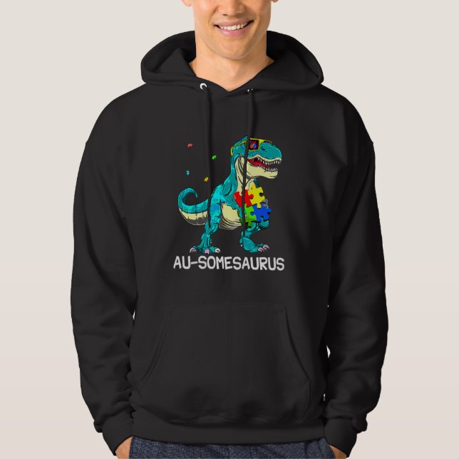 Autismus Bewusstsein Rex Dinosaur Au Somesaurus Hoodie (Vorderseite)