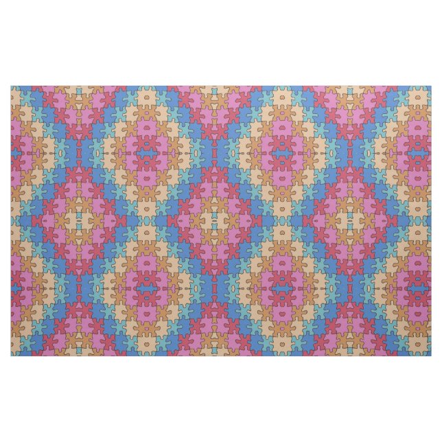 Autismus Bewusstsein - Rose Blau - Puzzleteile Stoff (Fat Quarter (45,7 x 55,9 cm))