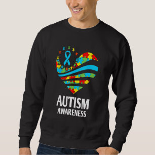 Autismus Bewusstsein S Frauen Herzunterstützung Au Sweatshirt
