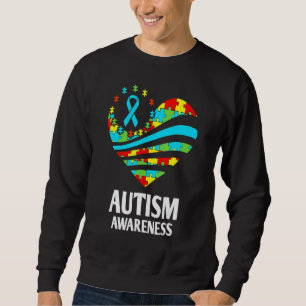 Autismus Bewusstsein S Frauen Herzunterstützung Au Sweatshirt