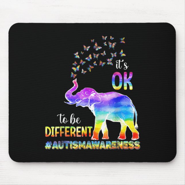 Autismus-Bewusstsein Schmetterling Elephant Es ist Mousepad (Vorne)