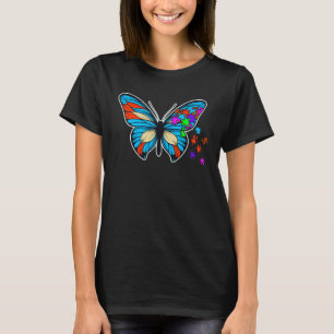 Autismus-Bewusstsein Schmetterling-Puzzleteile Unt T-Shirt