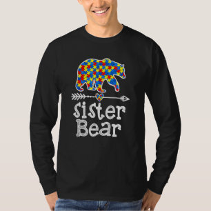 Autismus Bewusstsein Schwester Bären Unterstützung T-Shirt