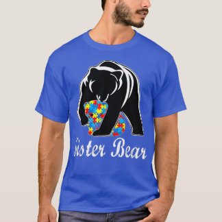 Autismus Bewusstsein Schwester Bären Unterstützung T-Shirt