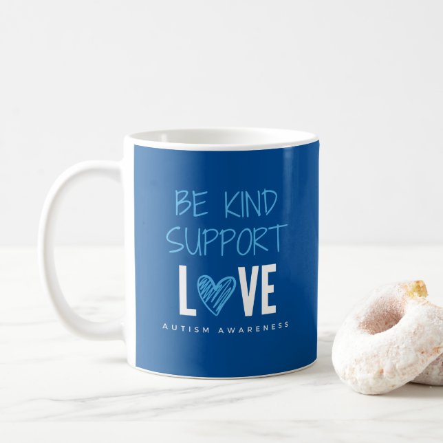 Autismus Bewusstsein. Sei freundlich.support.Liebe Kaffeetasse (Mit Donut)