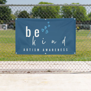 Autismus-Bewusstsein sei nett blaue Herzen modern  Banner