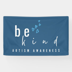Autismus-Bewusstsein sei nett blaue Herzen modern  Banner