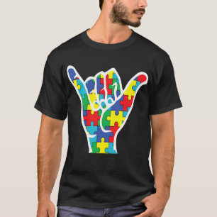 Autismus-Bewusstsein Shaka Hand Locker Unterstütze T-Shirt