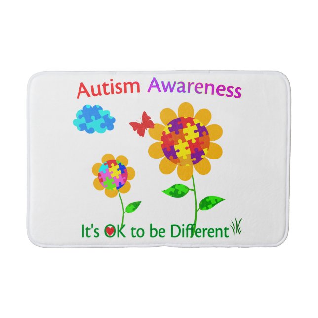 Autismus Bewusstsein Sonnenblumen Badematte (Vorderseite)