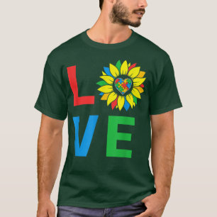 Autismus Bewusstsein Sonnenblumen LIEBE Puzzle Stü T-Shirt