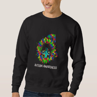 Autismus Bewusstsein Sonnenblumen Puzzle Piece Rib Sweatshirt