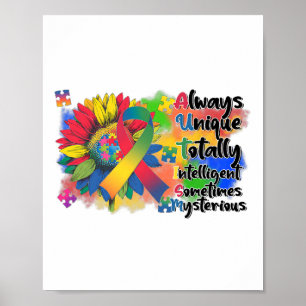 Autismus Bewusstsein Sonnenblumen Shirt Autismus i Poster